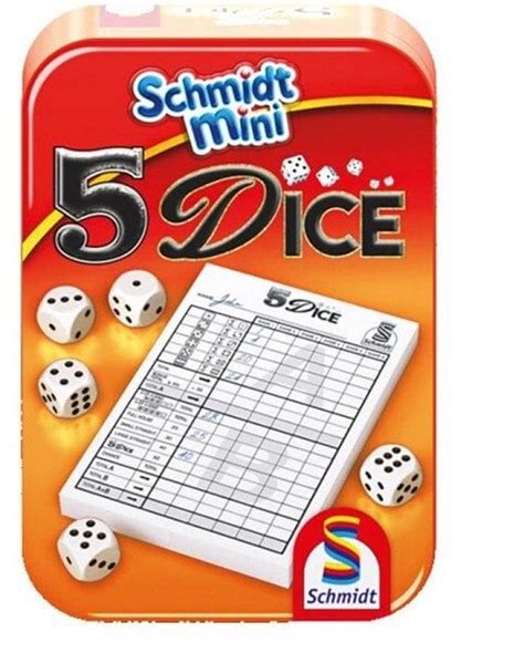 yahtzee sold in a metal tin box|Yahtzee Bring along Game Metal Tin Schmidt Spiele Dice Game .